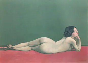 Nude Stretched out on a Piece of Cloth